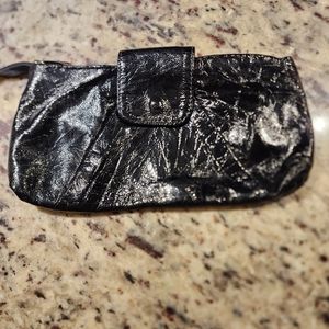 Womens Clutch Purse Black Patent Leather Vintage with snap